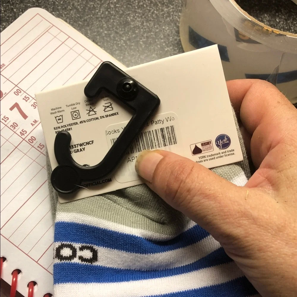Branded Gray & Blue Novelty Socks